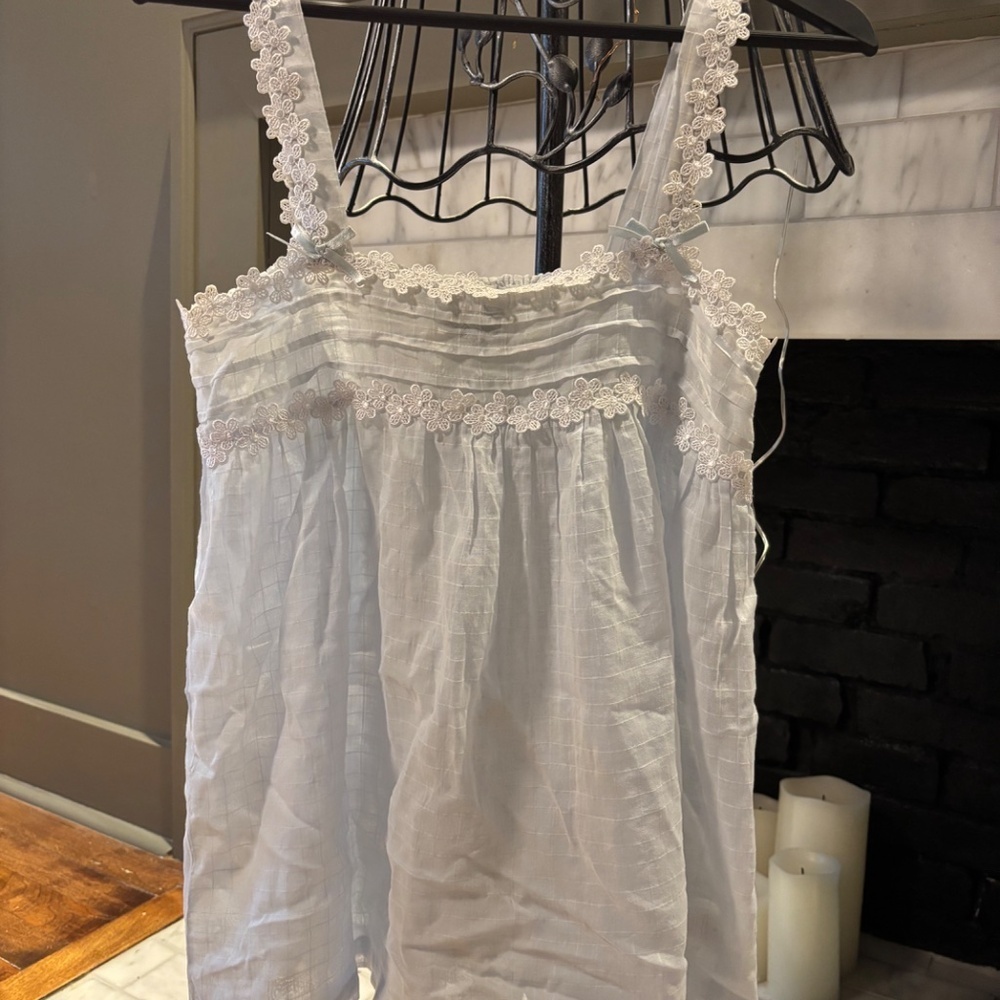 Cotton Real Imagined White Lace Trim Cami + Matching Lounge Pants Set – Size S - Picture 3 of 7